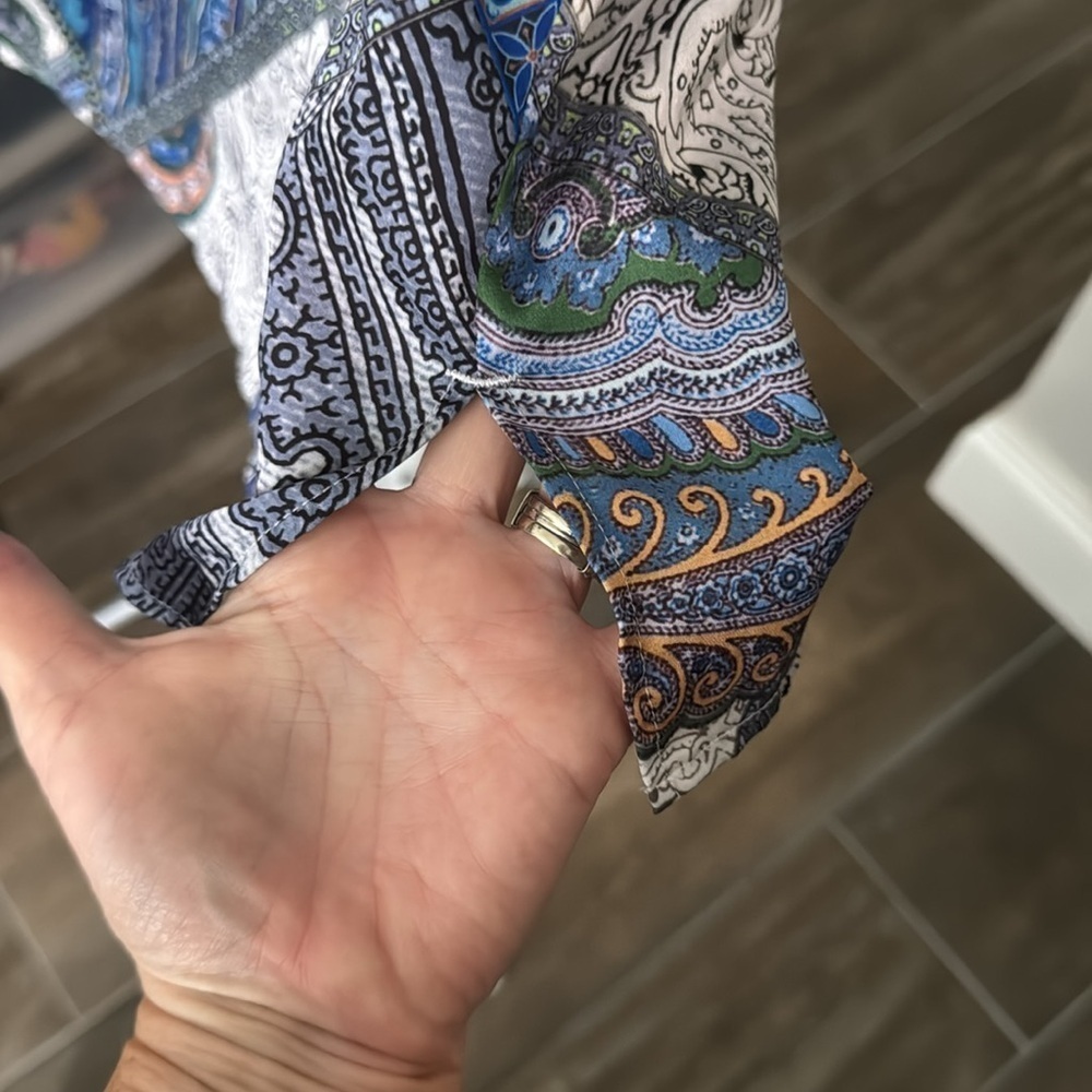 Chico's Paisley Patchwork Popover Top Tunic - Picture 7 of 11